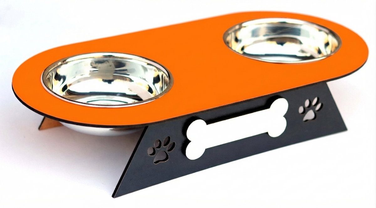 Premium Double Pet Bowl with Raised Stand &ndash; Stainless Steel Food & Water Feeder for Cats and Small Dogs